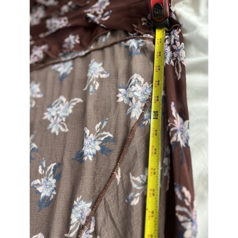 Free People Stop And Stare Maxi Slip Chocolate Combo Size Large Floral‎ - Picture 10 of 13